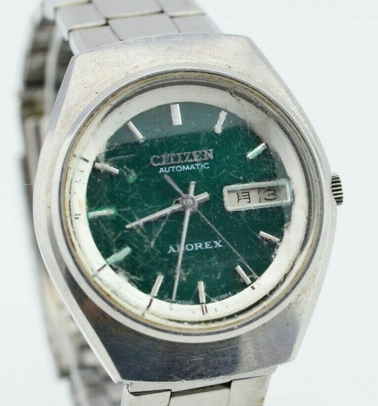 H146 Vintage Citizen Adorex Automatic Watch Green Dial 4-385284K