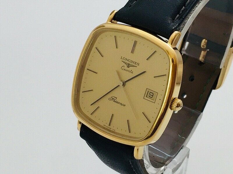 LONGINES Watch Presence 156 7114 Quartz 18K Gold Plated Date T707