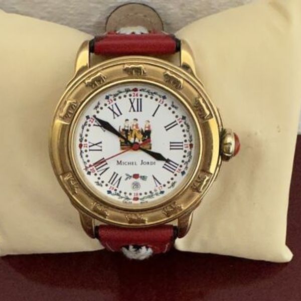 rare Michel Jordi watch 40 mm with red edelweiss bracelet WatchCharts Marketplace