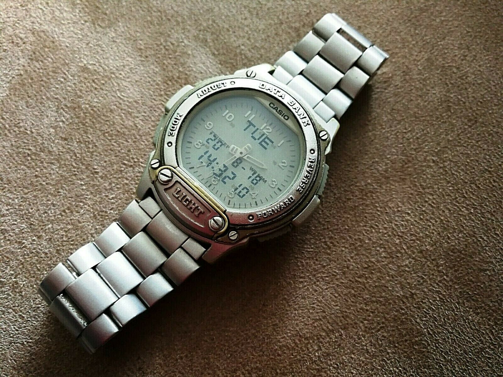 casio twincept abx-62 illuminator databank lcd alarm chrono watch