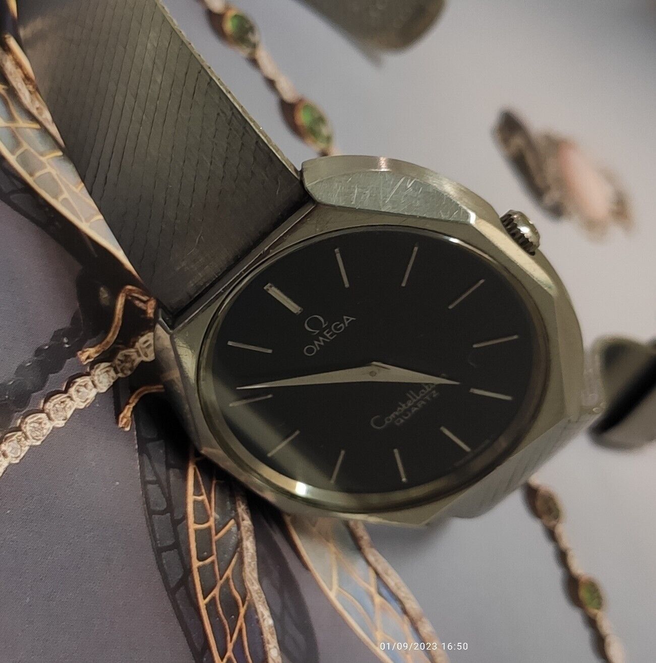 VINTAGE OMEGA CONSTELLATION QUARTZ BLACK DIAL CAL. 191.0012 | WatchCharts  Marketplace