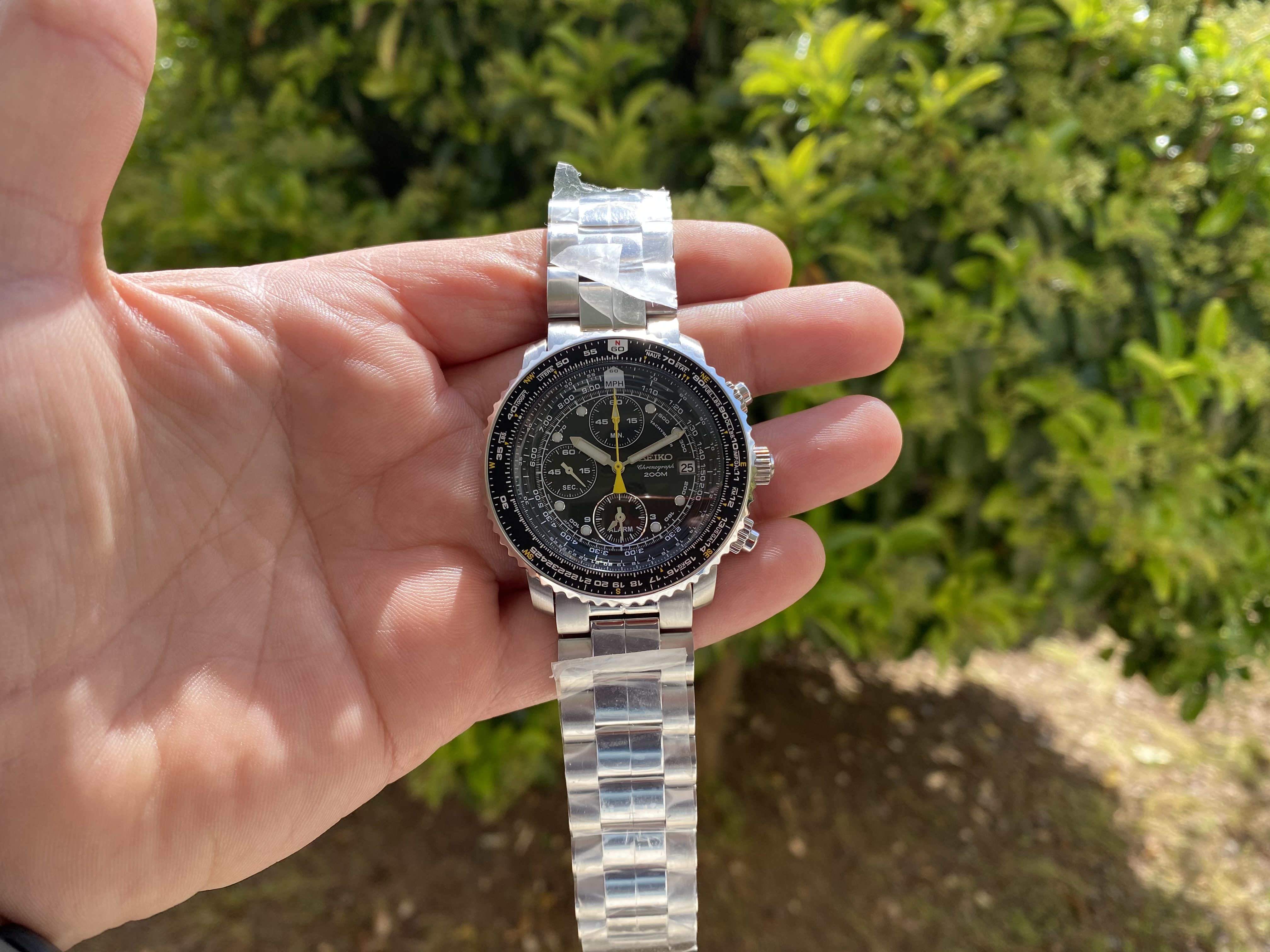 FS: Seiko Flightmaster Quartz Chronograph Alarm on Bracelet SNA411P1 |  WatchCharts
