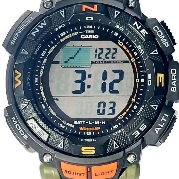 Casio Pro Trek PRG 240 Solar Watch.Triple Sensor Tough Solar ...