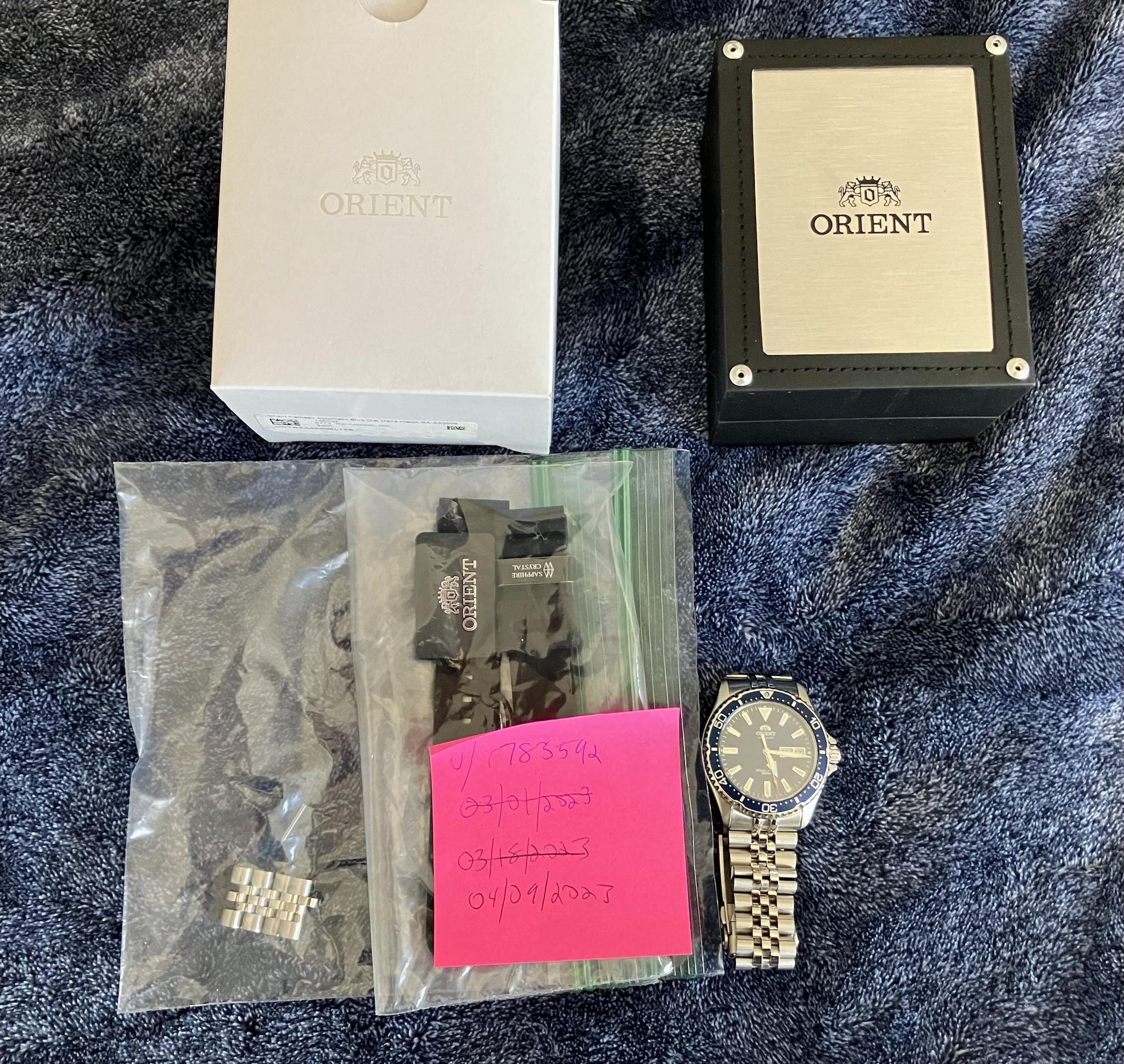 WTS] Orient Kamasu automatic diver Blue Dial Full Kit +/