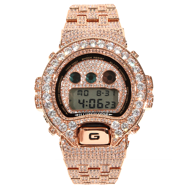 G-SHOCK Full Custom G-SHOCK DW6900 Large CZ Diamond Bezel (Cubic