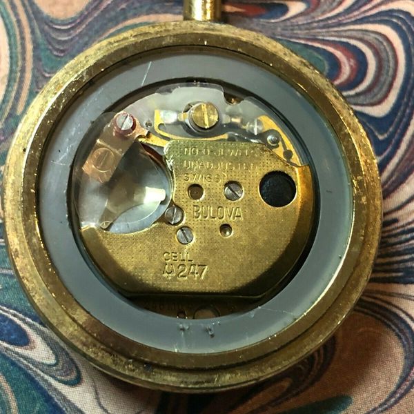 Vintage Swiss Bulova Accutron 247 Gold Tone Quartz Pocket Watch - FOR ...