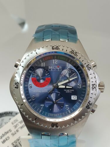 Sector 975 Chrono - Alarm Shaphire Crystal Blue Dial New Watch |  WatchCharts Marketplace
