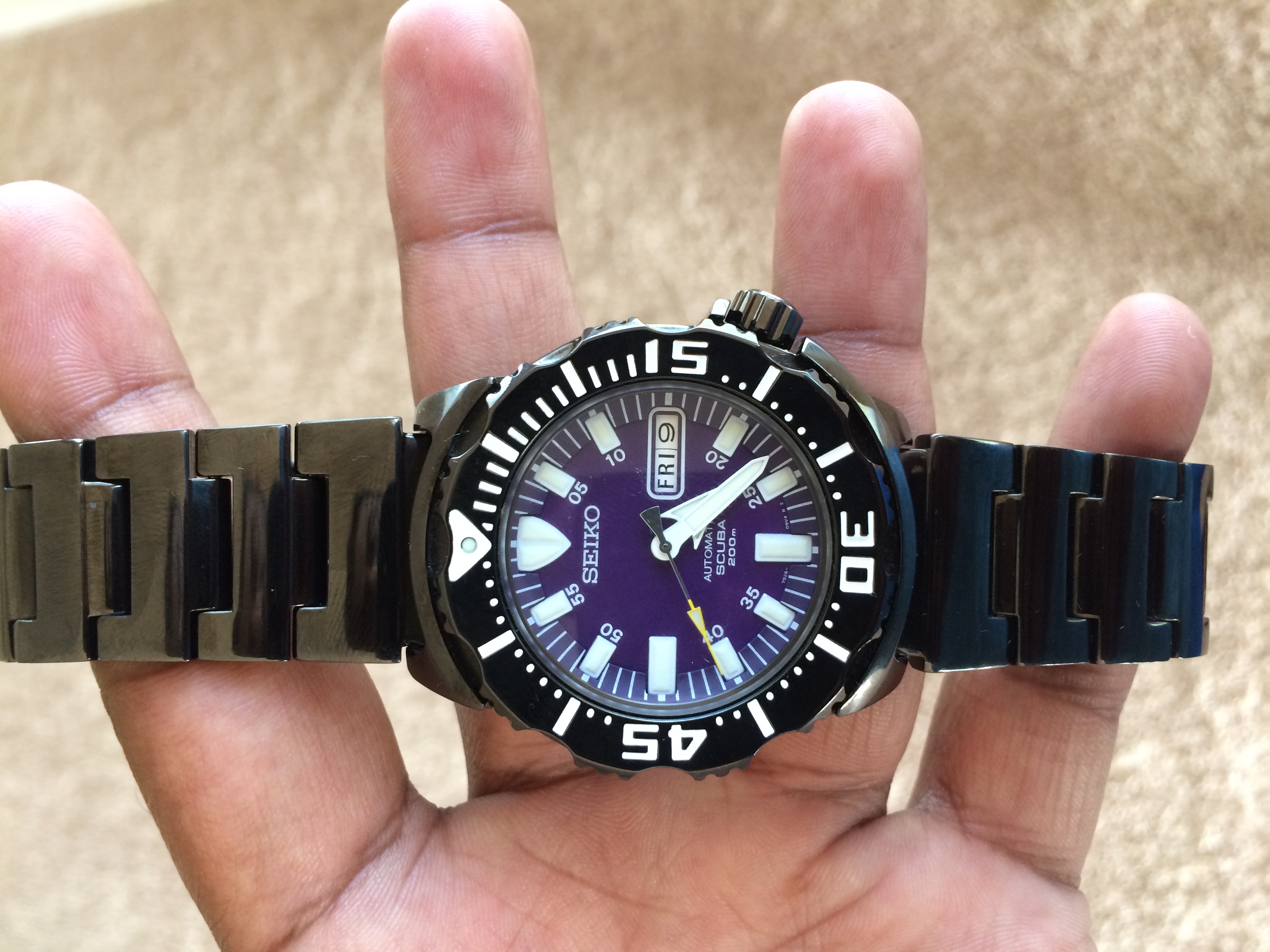 SOLD Seiko night monster Purple SZEN010 WatchCharts Marketplace