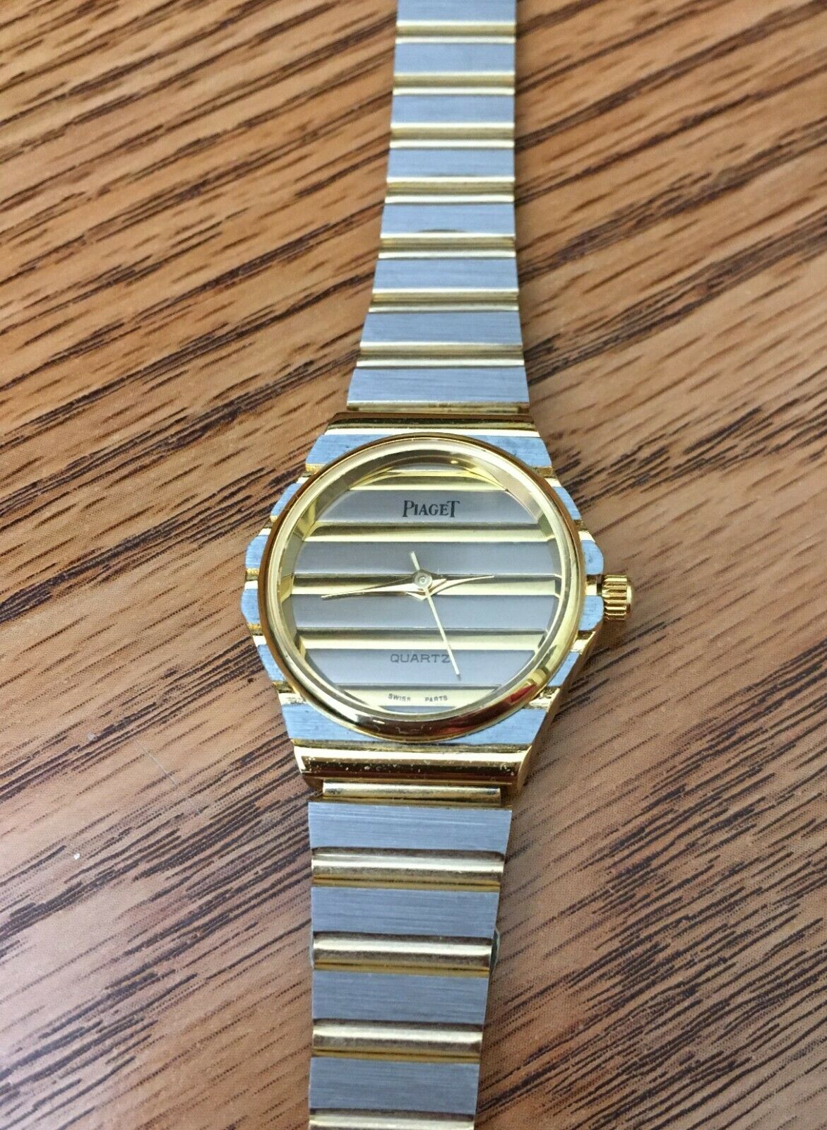 Piaget Vintage Ladies Watch Two Toned Gold Silver New Battery