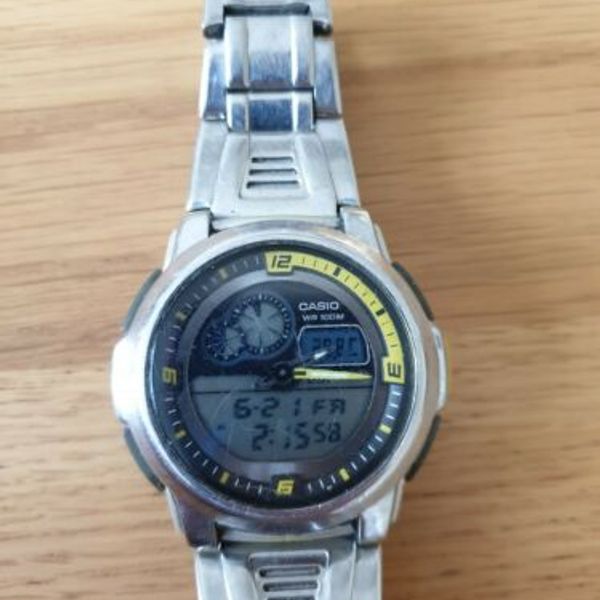 Casio 4738 AQF102W Mens Thermometer world time chronograph digital