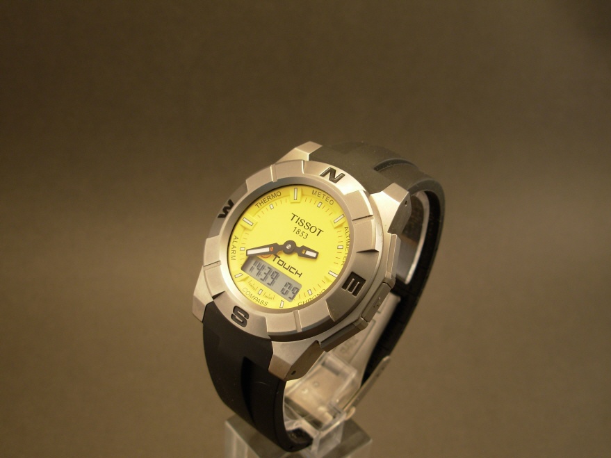 FS Yellow Tissot T touch trekking titanium case rubber strap