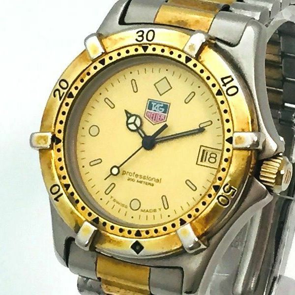 TAG HEUER Watch 2000 964.013 New Battery Quartz 18K Gold Plated Date