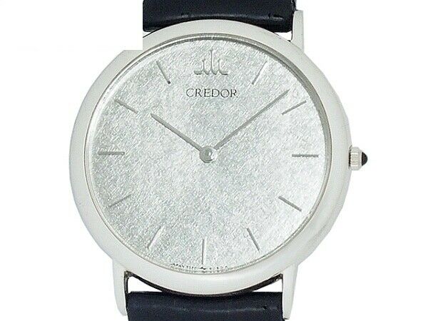 Auth SEIKO Credor 7770-6080 Pt900 Quartz Men's Watch(E6578