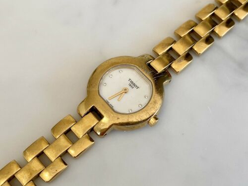 TISSOT Gold Plated MOP Diamond Ladies Dress Classic Swiss