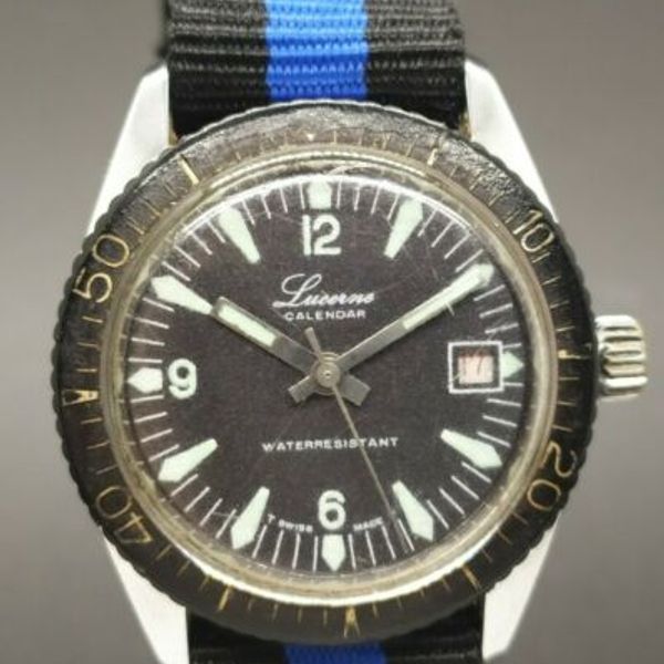 Vintage Lucerne Calendar By Agon Chromatic Swiss Made Diver Men's Watch |  WatchCharts Marketplace