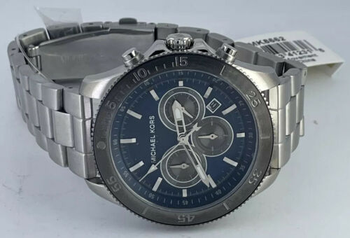 Michael Kors Blue Dial MK8662 251906 44mm Watch With Box