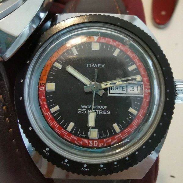 Timex waterproof 25 meters vintage diver watch for parts or repair |  WatchCharts