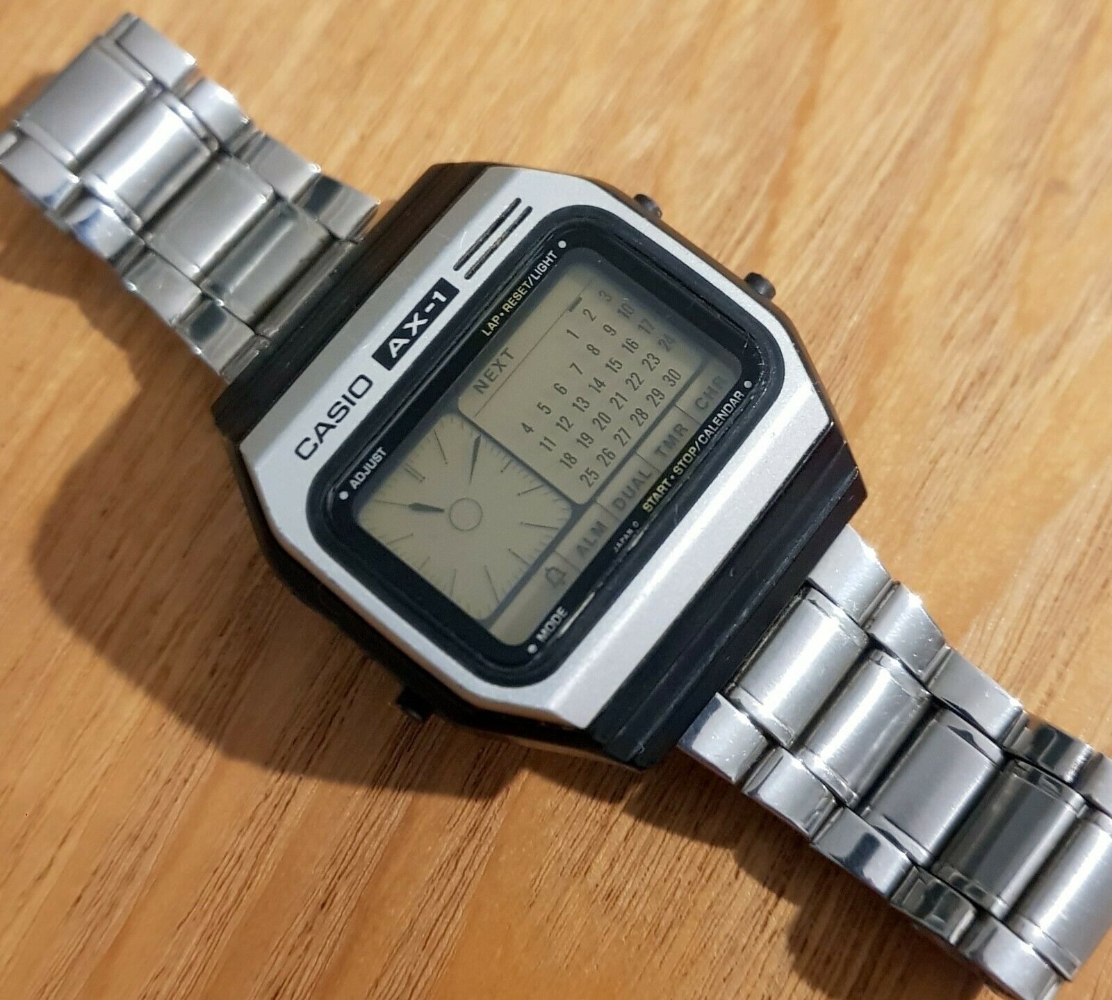 Vintage CASIO LCD AX-1 Calendar Melody alarm watch 118 module