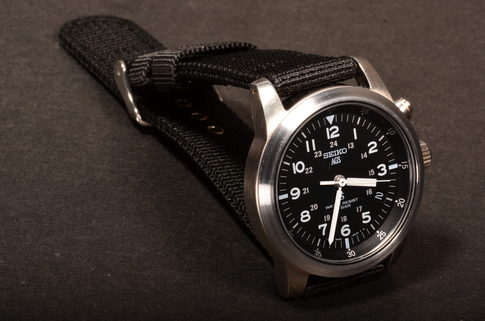 Seiko 5M22-6C20 SCFT001 SUS Black Military dial AGS/Kinetic