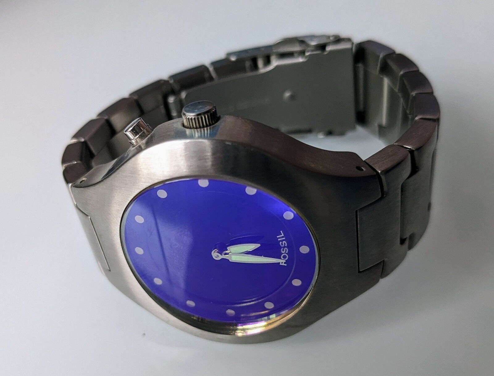Genuine Men's FOSSIL Big Tic JR-8052 Blue Quartz Watch 