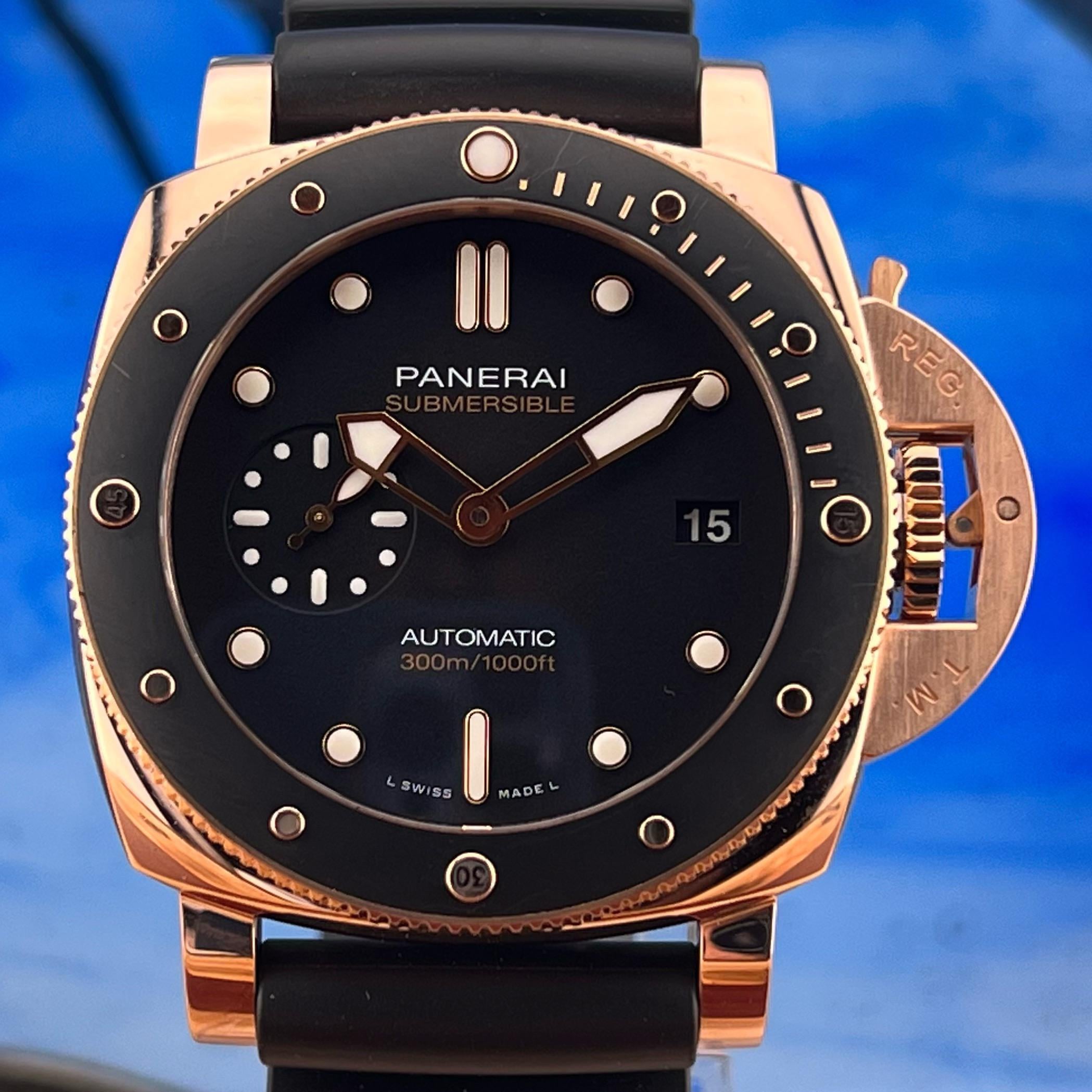 WTS Panerai PAM01164 Submersible Goldtech Automatic 42mm 18k Rose