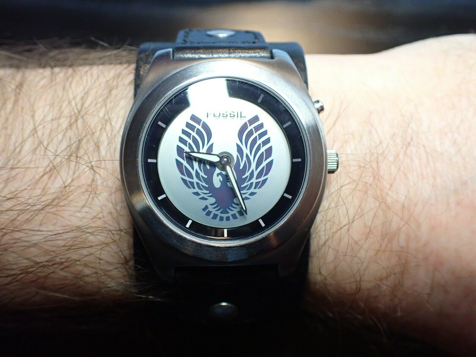 FOSSIL 腕時計 Fossil JR-8529 Big Tic Firebird Phoenix Mens Watch Black