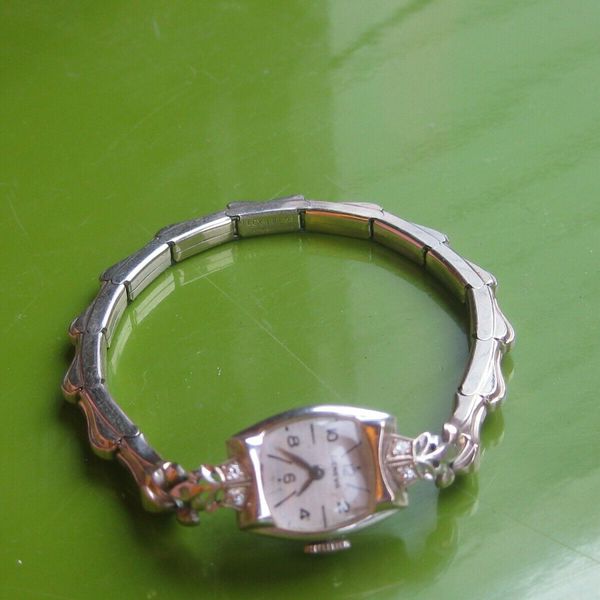 Vtg Lady Hamilton 10K Gold Biggs Diamond Accent Wrist Watch with 10kgf band WatchCharts