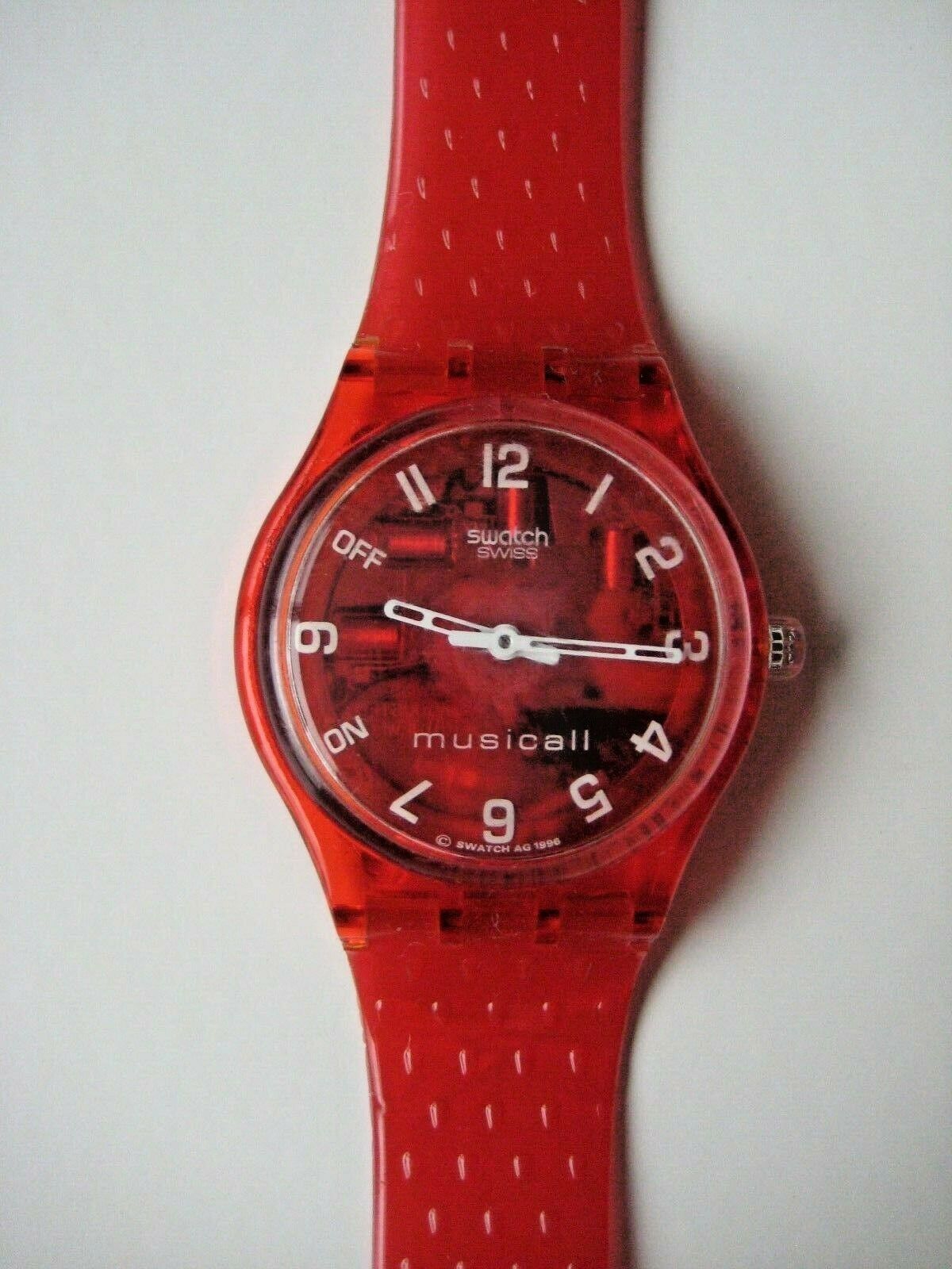 VINTAGE SWATCH Watch Peter Gabriel Red Rhythm Musicall SLR102 from 1997 |  WatchCharts