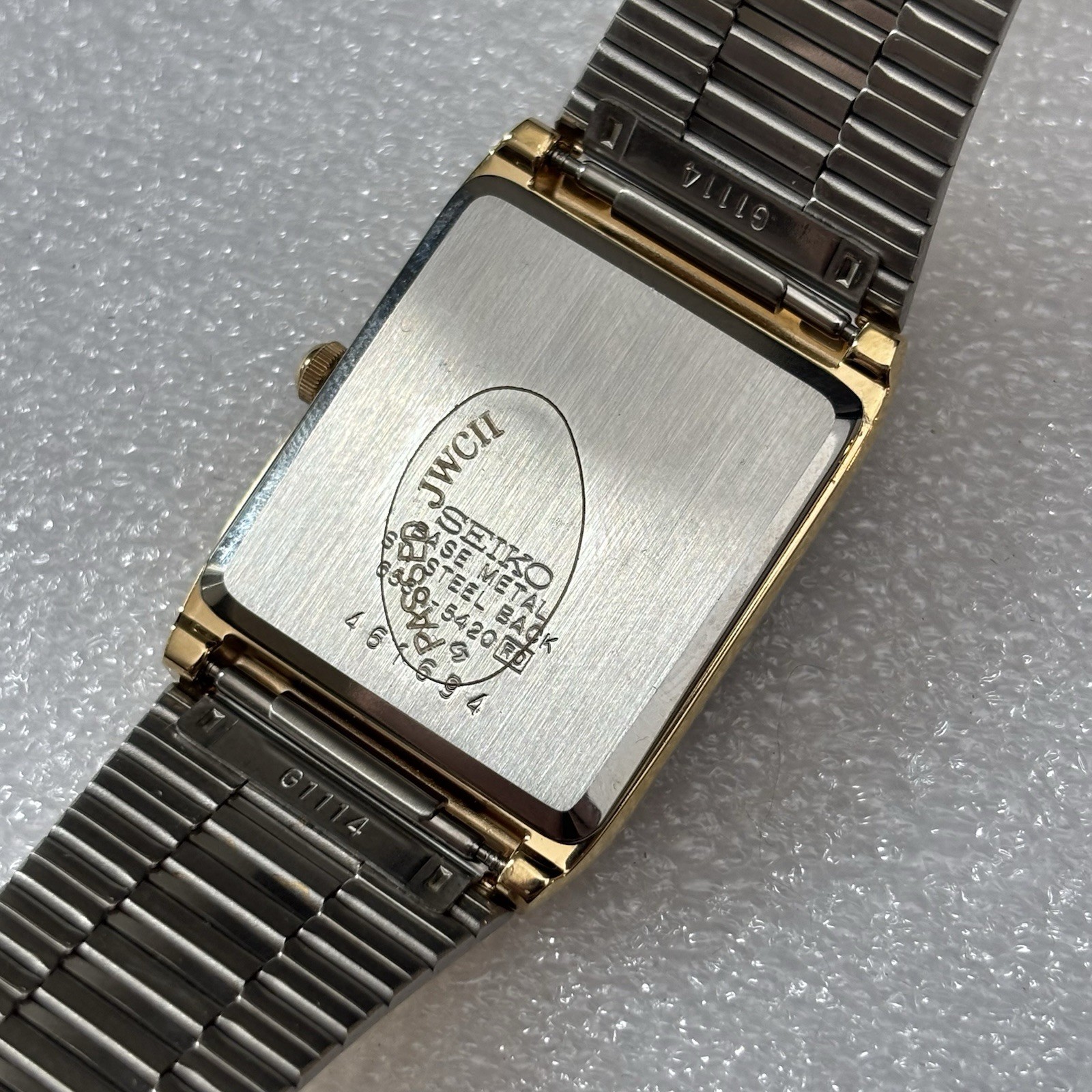 Neo Vintage 1984 SEIKO Tank 6530-5420 Gold Tone Black Dial Quartz