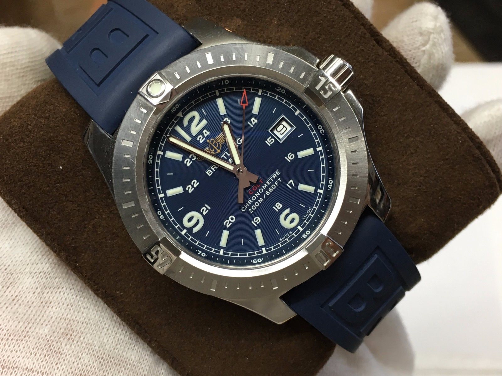 breitling blue rubber strap