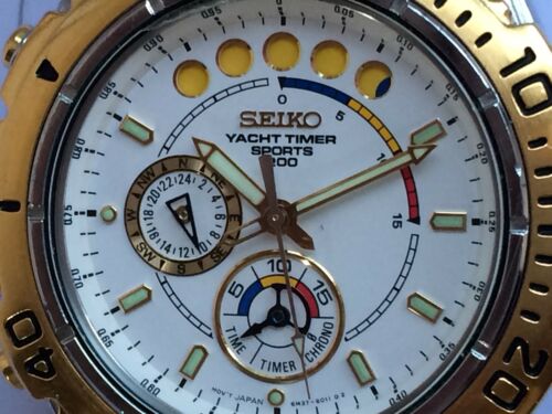 SEIKO VINTAGE SPORTS 200 YACHT TIMER QUARTZ 6M37 6010 ST STEEL G