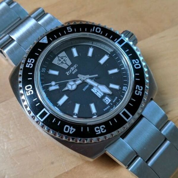 Zodiac V-Wolf ZO2306 Diver Watch 1882 sea dragon wolf SS Bracelet mid ...