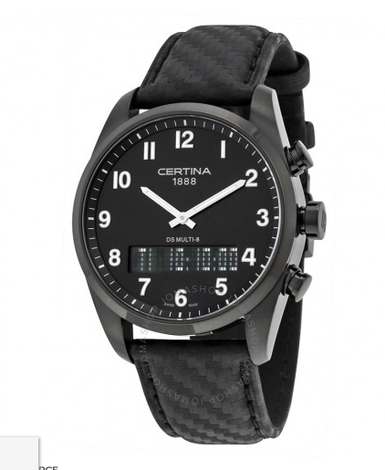 CERTINA DS Multi-8 Black Dial Black Digital Men's Carbon fiber