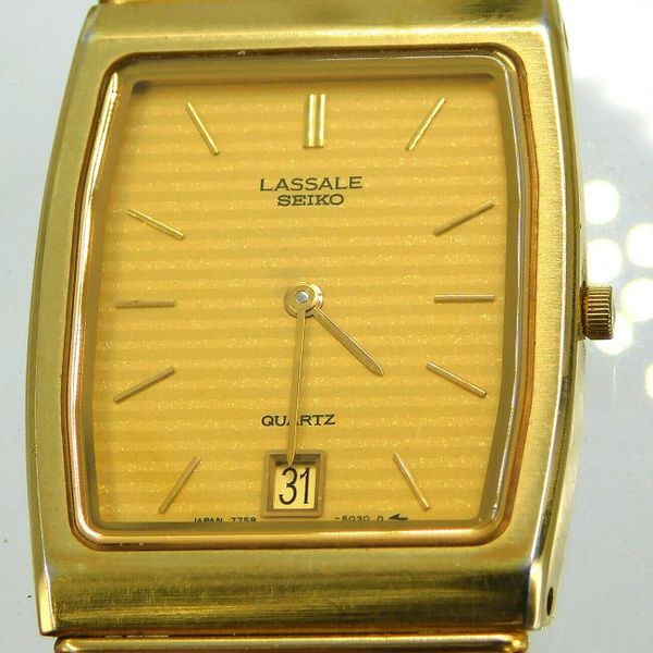 vtg Seiko Lassale ultra thin dress watch 7759-5029 runs great lot w393 ...