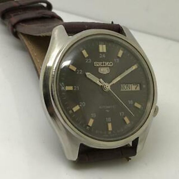 RARE SEIKO 7009-8210 AUTOMATIC DAY-DATE ORIGINAL GREY DIAL VINTAGE ...