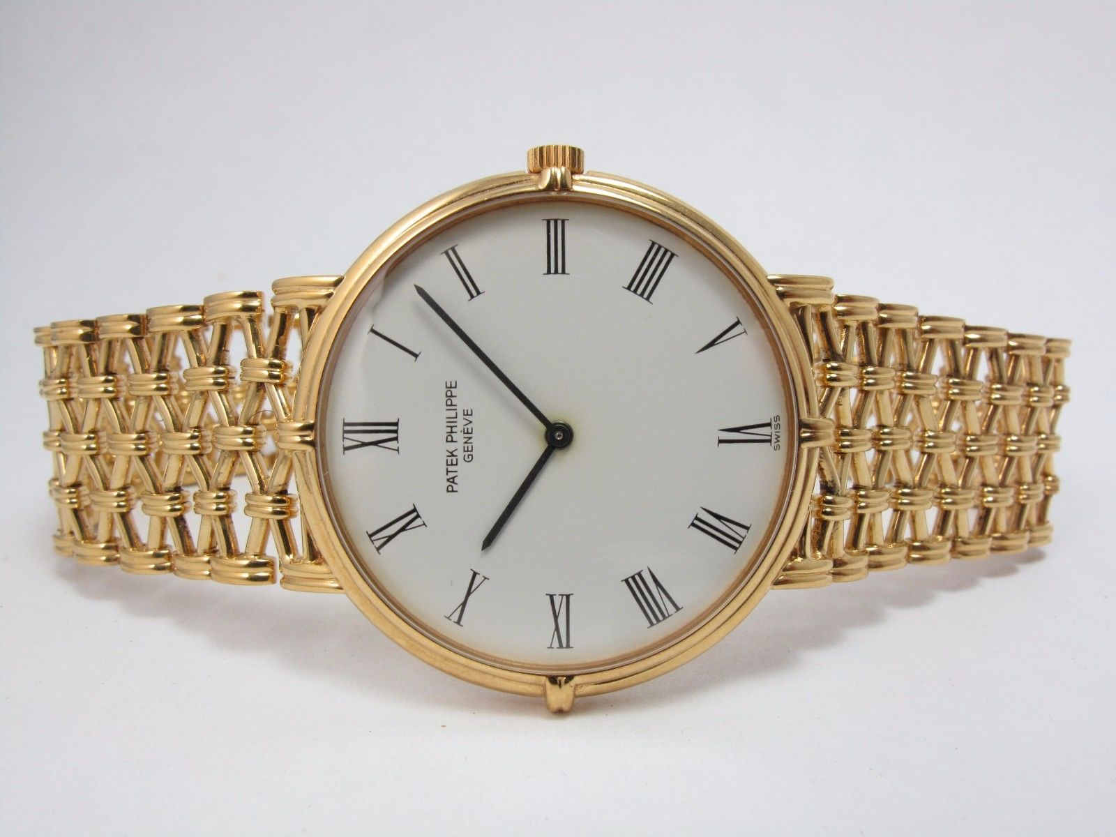 PATEK PHILIPPE 18K YELLOW GOLD 34mm CALATRAVA DRESS WATCH 3821 001