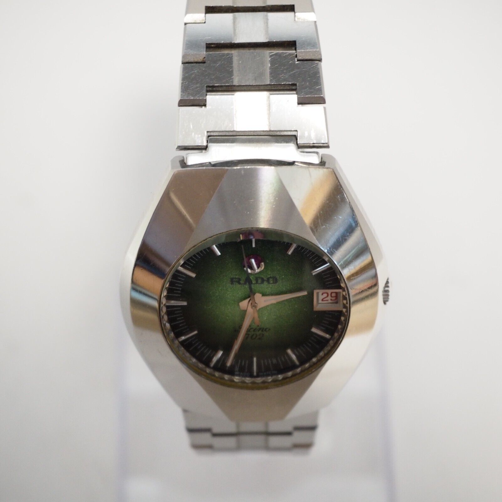 Rado Ticino 702 Watch Men 36mm Round Vintage Automatic Green
