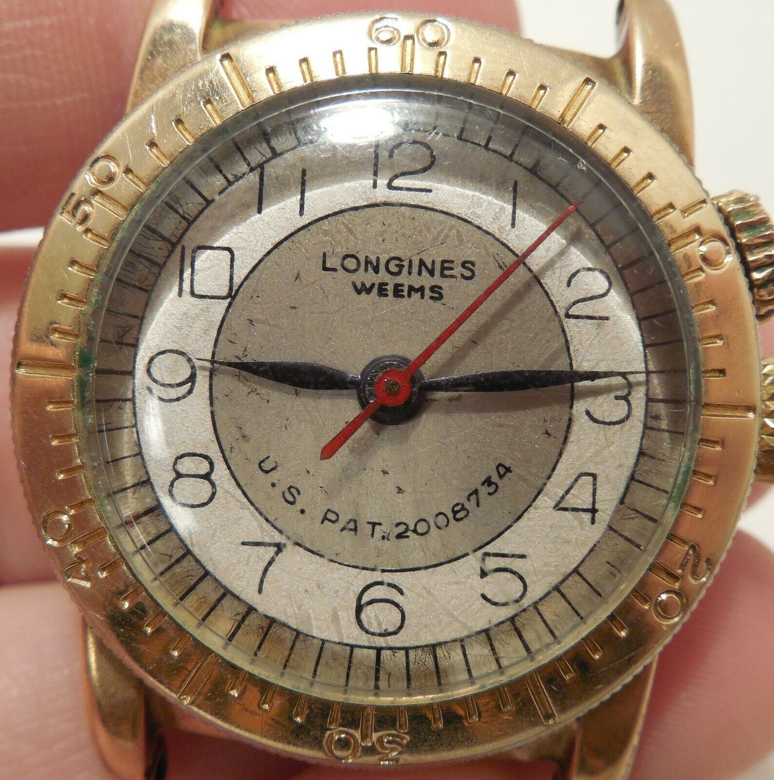 Longines Weems 10L Military Pilot s Watch 10K Gold Filled Men s