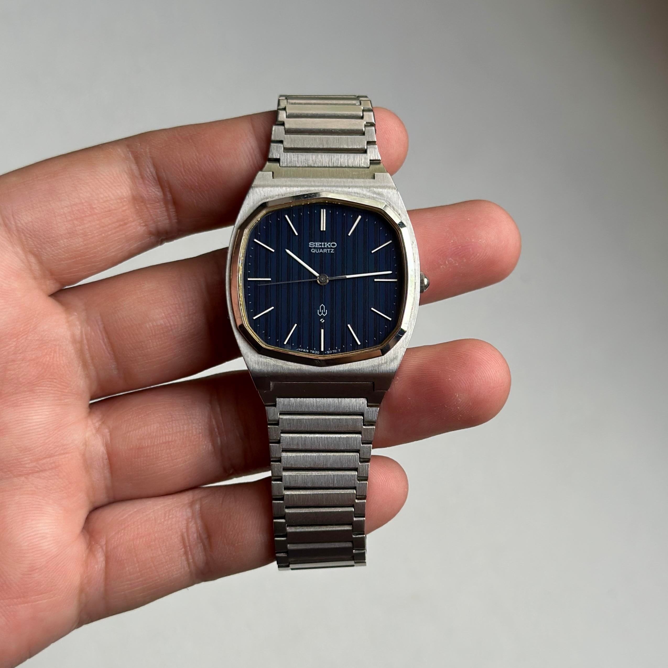 WTS] Rare 1977 Seiko Deep Blue Pinstripe Dial (7830-5060) $360