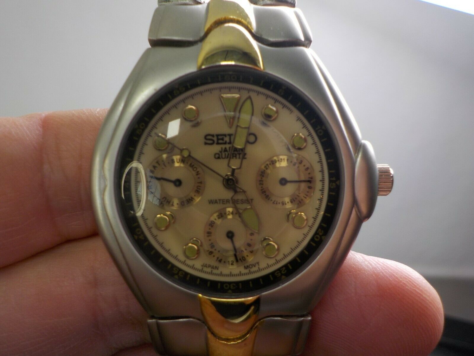 Vintage Chronograph Seiko Men s Wrist watch Japan A Quartz 7N89