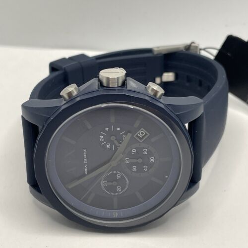 Armani Exchange AX1327 Men's Silicone Quartz Dress Watch - Blue