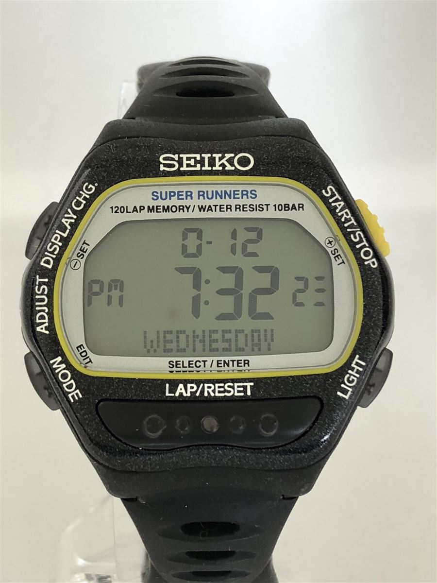 Used] SEIKO ◇ super runners / solar watch / digital / rubber