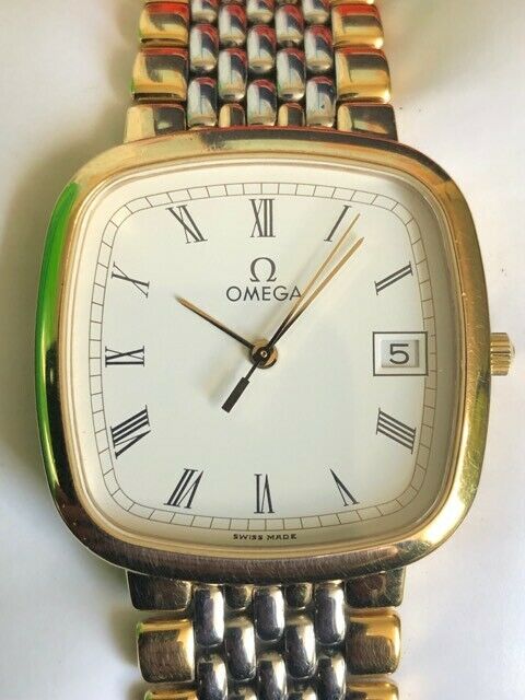 omega de ville square gold watch