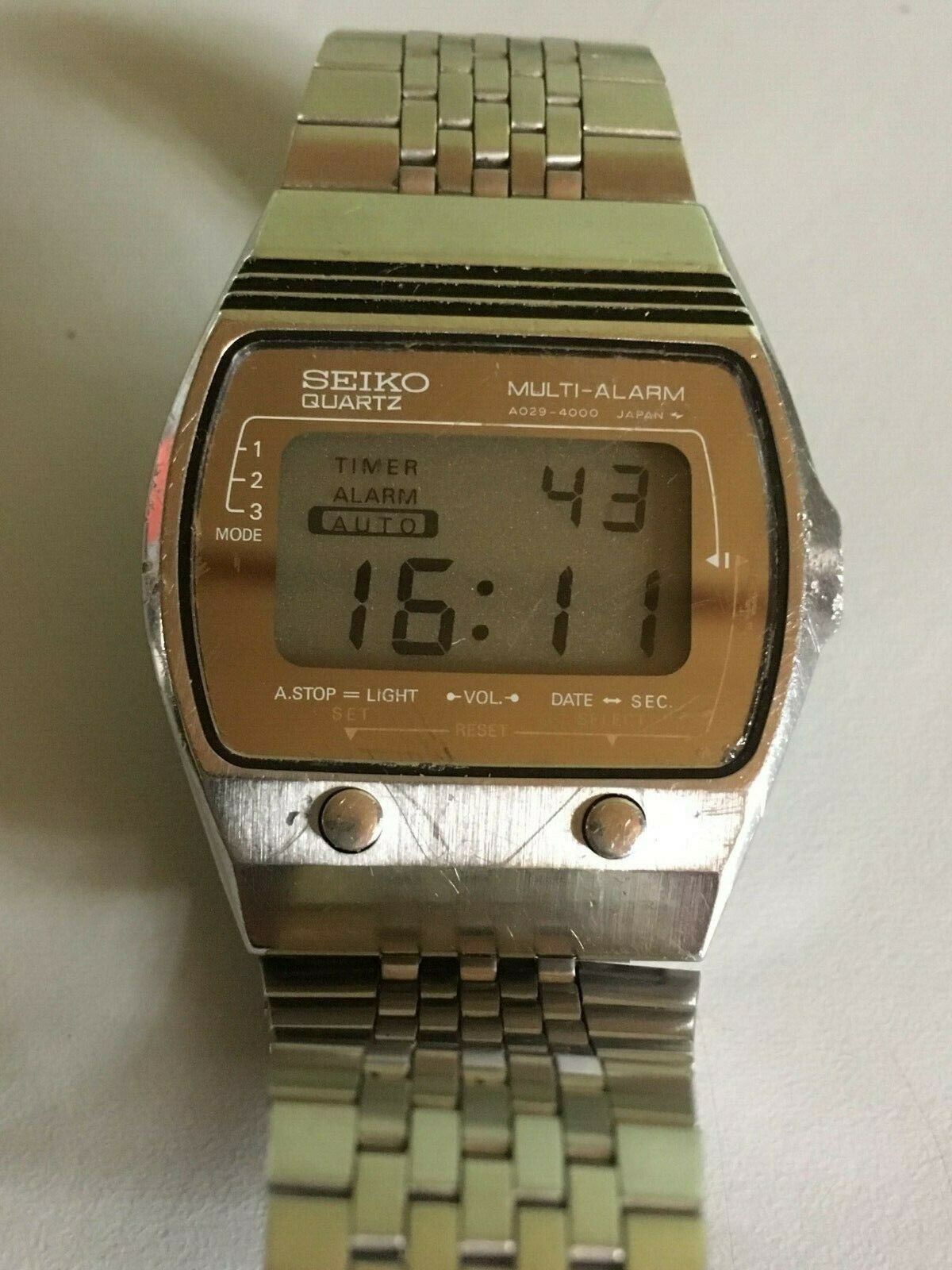 Vintage SEIKO A029-4000 digital LCD watch all original new battery working  1978 | WatchCharts