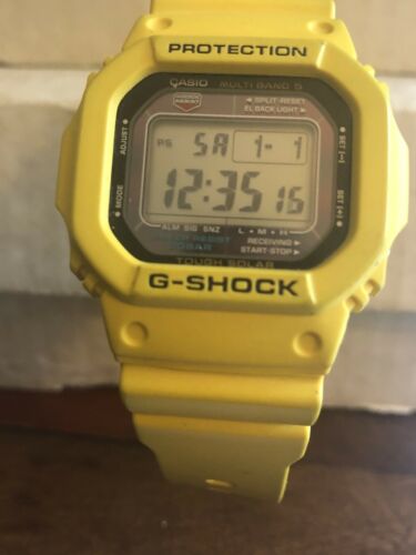 Beautiful Casio G-Shock Gw-M5600A-9Jf Tough Solar Radio Wave Yellow |  WatchCharts