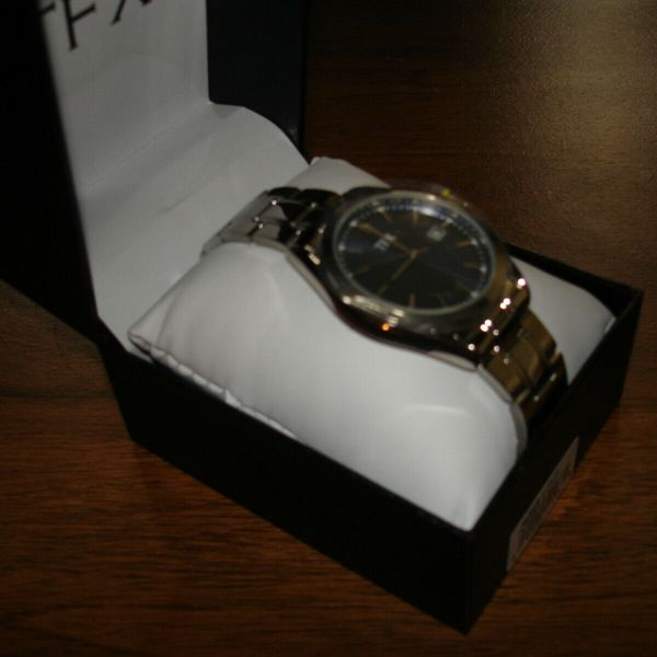 Men's Bulova TFX Watch 36B107 Blue Face Link Band Stainless