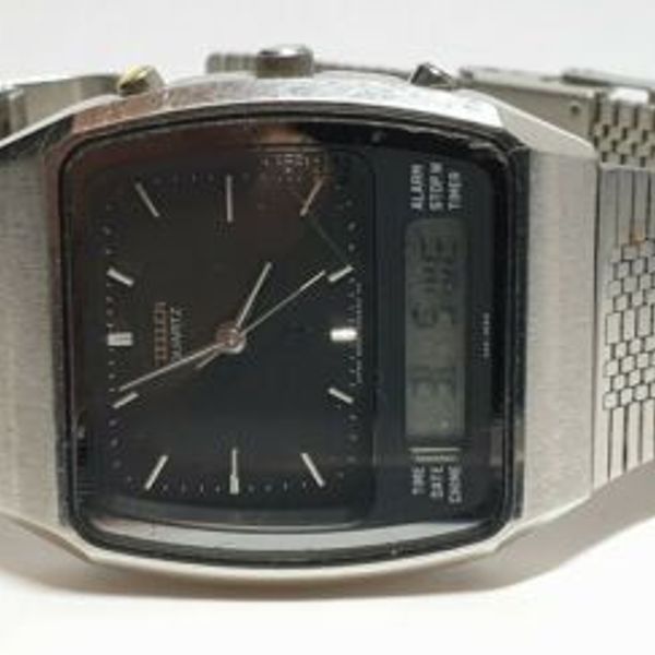 Vintage Citizen Ana-Digi Quarz Alarm Chronograph Ref.4-098668 TA
