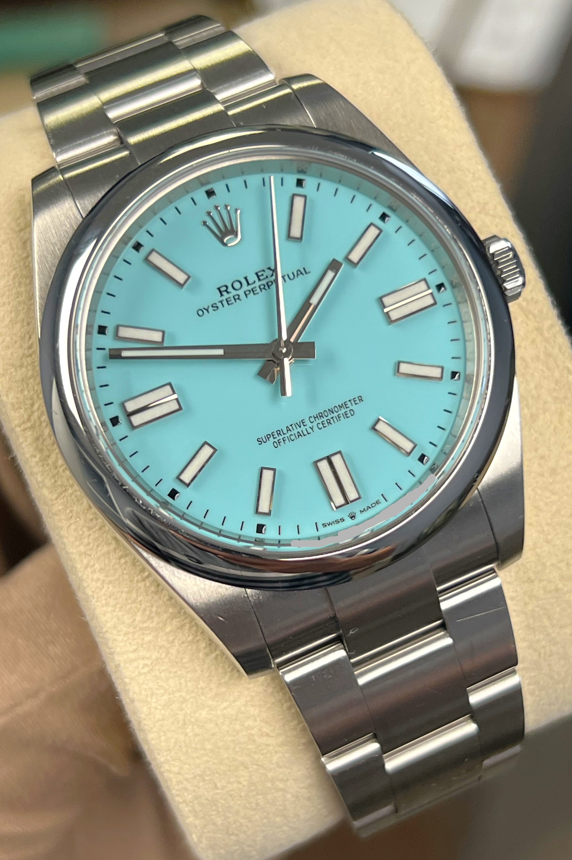 2021 Rolex Oyster Perpetual 41mm 124300 Turquoise Tiffany BOXES