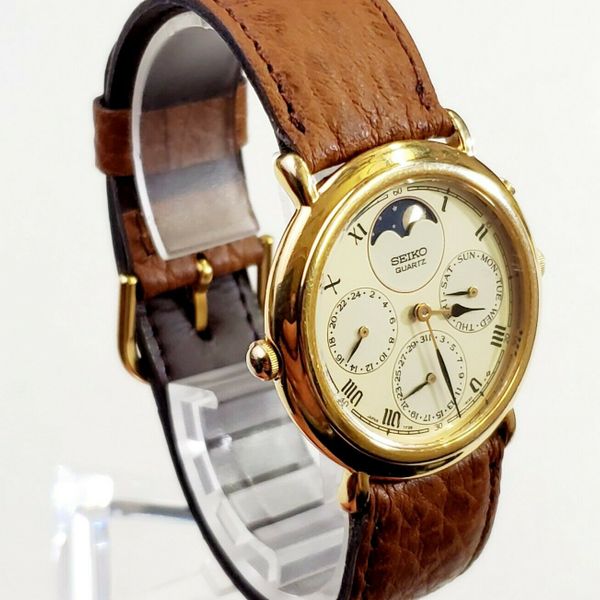 RARE,UNIQUE Men's Vintage 1988's MULTIFUNCTION Watch SEIKO 7F38