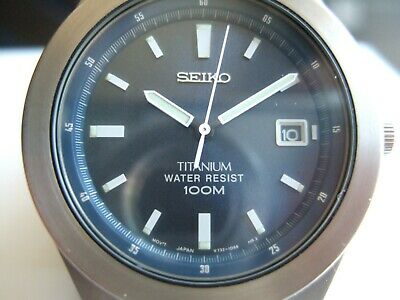 VERY RARE Superb Men's Seiko V732-OP30 Blue Dial Titanium LIGHT